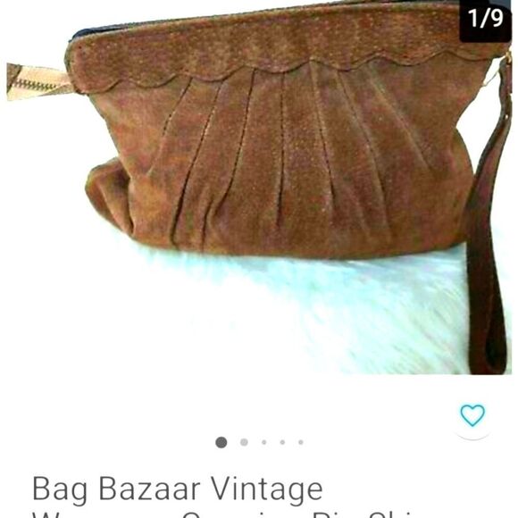 BAZAAR VINTAGE   Genuine Pig‎ Skin  Suede - Picture 2 of 16